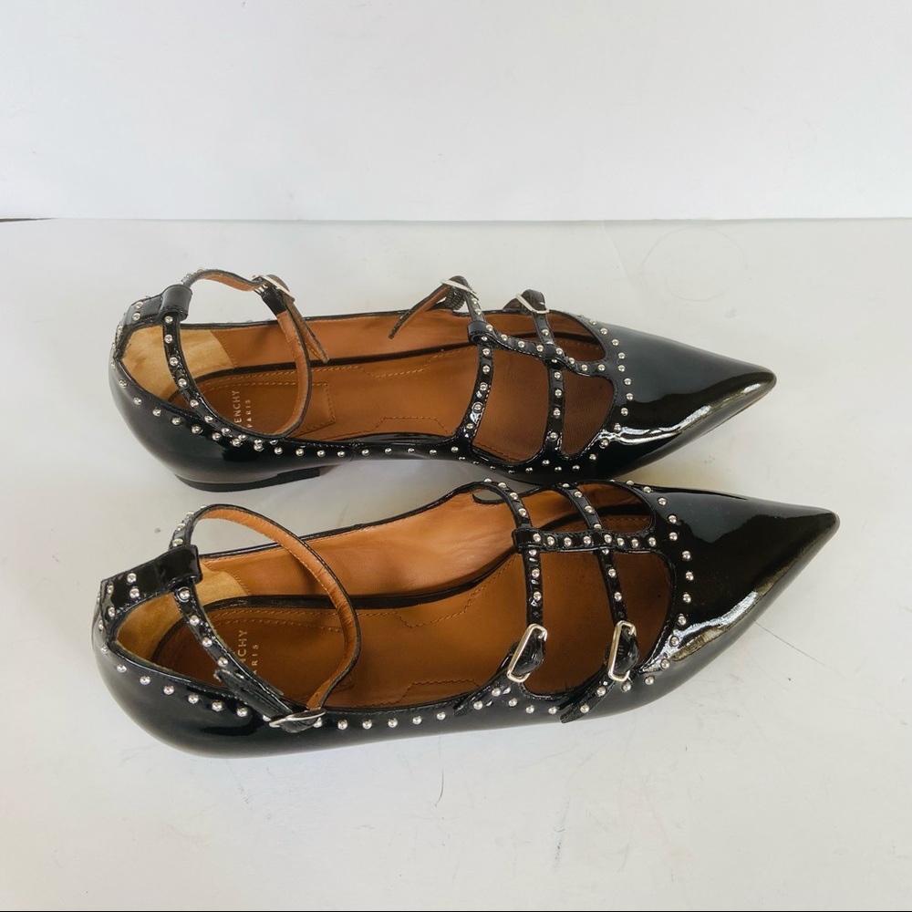 Givenchy black patent studded flats 37.5 - Picture 9 of 13